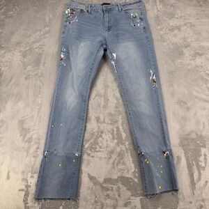 Rockstar Original Jeans Men's 34 Light Wash Paint Splatter Distressed Denim